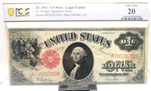 1917 $1 LEGAL TENDER US NOTE FR.39 SPEELMAN WHITE PCGS 20 VF - Picture 1 of 2