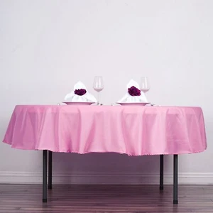 20 PINK 90" ROUND POLYESTER TABLECLOTHS Wedding Catering Restaurant Supplies - Picture 1 of 7