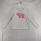 North Pole Trading Co. Holiday Shirt Wmns Size S Gray Red Mama Bear Long Sleeve