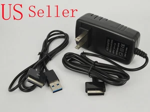 AC Wall Plug Charger+USB Data Sync Cable Cord ASUS Transformer Pad TF201 TF101 - Picture 1 of 3