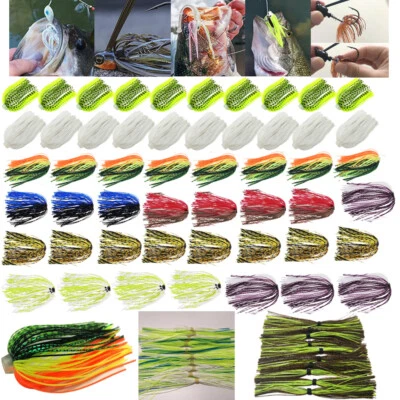 Lot Silicone Skirts Fishing Lure Skirt Replacement For Spinner Jig lures 20/24PC - Image 1 of 4