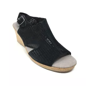 NEW Earth Woodland Radiant Sandals Shoes Women's Size 11 Black Suede Adjustable - Picture 1 of 10