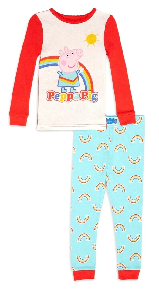 NUEVO Peppa Pig Niñas Persigue Tus Sueños Deportivo Manga Larga 2 piezas Juego para Dormir Pijama Foto 1 de 4