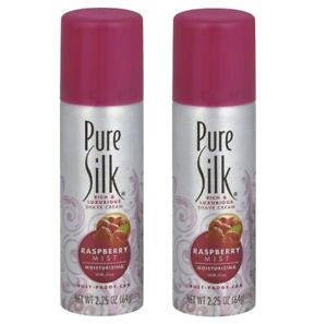 2 Pure Silk Rich & Luxurious Shave Cream Raspberry Mist  2.25 Oz