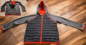Star Wars Youth Fleece-Lined Hooded Jacket – Black, Gray & Orange – Size 7 (L) - Picture 1 of 9