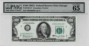 1963A $100 Federal Reserve *STAR*note fr. 2163-G* PMG 65 EPQ - Picture 1 of 6