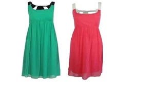 Nuevo Damas Ex ASOS Vestido de Verano con Corbata en Rosa Coral o Verde Precio de venta sugerido por el fabricante £19.99 - Imagen 1 de 3