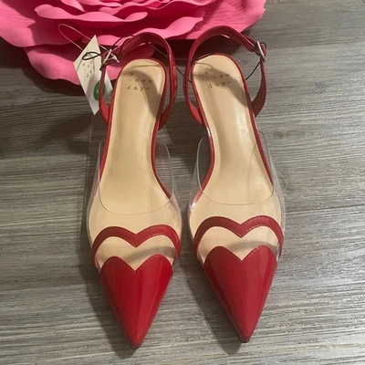 A NEW DAY Tacones Gatito Mujer Talla 10 Eleanor Corazón Transparente Cordón San Valentín Foto 1 de 4