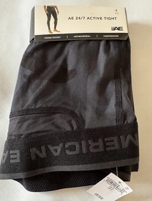 American Eagle Tights Mens Small Black Camo Baselayer - Image 1 of 2