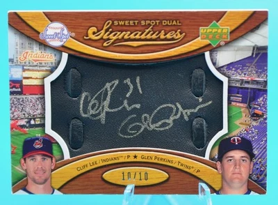 Sweet Spot Cliff Lee Glen Perkins 2007 firmas dobles automático/10 SSP ¡Raro! Foto 1 de 2