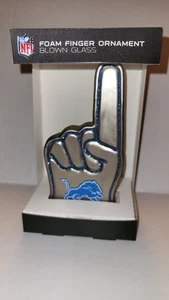 Detroit Lions NFL Schiuma Dito Ornamento Vetro Soffiato Natale - Foto 1 di 4