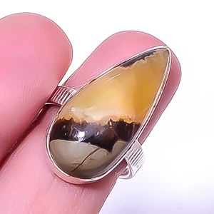 Septerian Stein Handarbeit versilbert Schmuck Ring Gr.7 R1979-4, Weihnachtsgeschenk - Bild 1 von 6