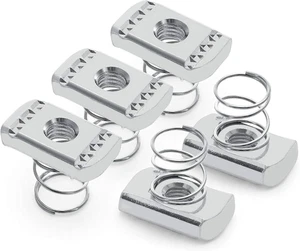 (5 Pack) Strut Channel Nuts with Short Spring – Premium Zinc Electroplated Steel - Picture 1 of 19