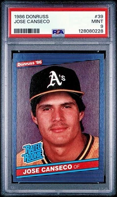 1986 年 DONRUSS #39 JOSE Canseco 新秀 RC PSA 9 — 第 1/2 张图片
