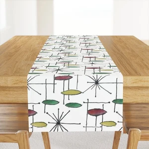 Mid Century Space Stars Starburst Atomic Retro Printed Table Runner - Picture 1 of 5
