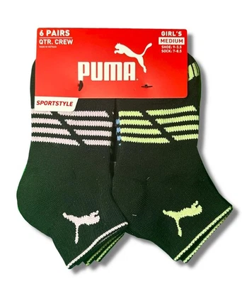 PUMA CALCETINES NIÑAS X6 - CORTE CUARTO 253 - CLOE NEGRO - ZAPATO MEDIANO 9-3.5 PAQUETE DE 6 Foto 1 de 2