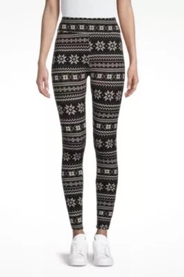 Leggings ajustados Time And Tru tiro alto negros Fair Isle talla XL (16-18) NUEVOS CON ETIQUETAS Foto 1 de 4