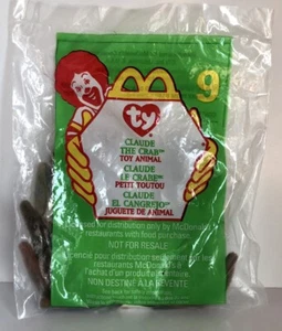 1999 McDonald’s Happy Meal Kids Toy Ty Teenie Beanie Babies Claude The Crab #9 - Picture 1 of 4