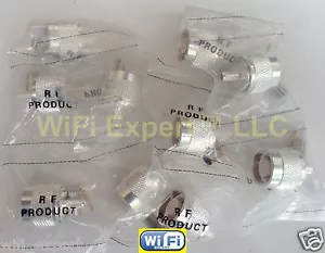 10 x Engarce de enchufe macho plateado N para conector de cable LMR200 RG58 RG142 RG400 LMR195 - Imagen 1 de 5