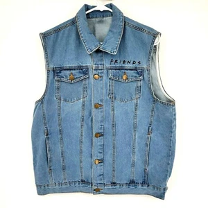 Friends Denim Vest by Culture Fly adult size Brand Large NEW lobster - Picture 1 of 6