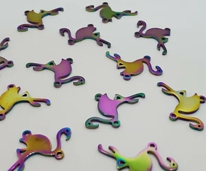 25x13mm Eslabones Flamingo Arco Iris de Acero Inoxidable Recubiertos Electro-13mm - Juego de 6 - Imagen 1 de 4