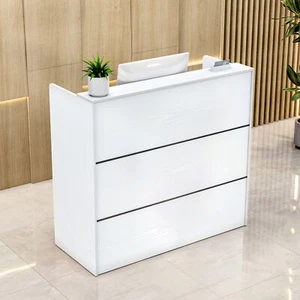 White 48" Reception Desk Counter Salon Front Desk Retail Checkout Counter Table - Picture 1 of 9