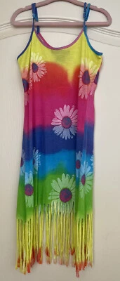 Flowers By Zoe Girls Dress sz 5 Fringe Floral Adjustable Spaghetti Straps EUC - Image 1 of 4