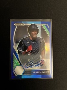 2021 Panini Prizm Draft Picks Denzel Clarke #PDP127 Auto Hyper Blue Prizm