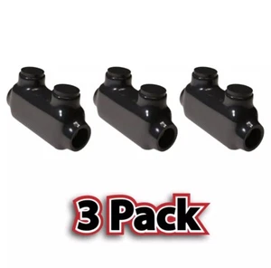 Paquete de 3: Morris Products # 97020 Empalme en línea aislado negro 2 tornillos de juego - Imagen 1 de 2