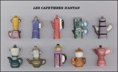 SERIE COMPLETE DE FEVES LES CAFETIERES D'ANTAN