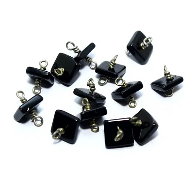 Cuentas cuadradas de espinela plateadas Vermeil Briolette piedras preciosas sueltas naturales Foto 1 de 4