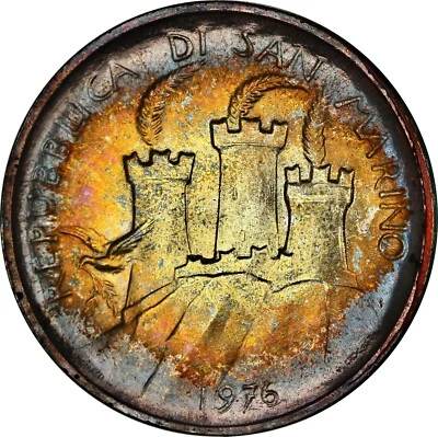 San Marino 500 liras 1976, tono Monster, embalaje original incluido KM59 Foto 1 de 3