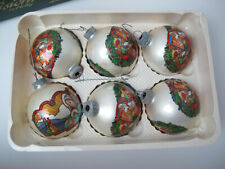 Visions by Holly glass Christmas Ornaments 6 Christmas white Colored 2.5"