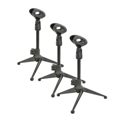 3x QTX Micrófono de escritorio Trípode Soporte Condensador Podcast Estudio Grabación Skype