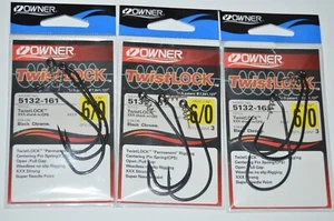 3 packs owner twistlock hook 5132-161 w/cps 6/0 centering pin spring xxx shank - Picture 1 of 4