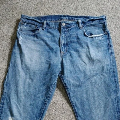 Винтажные мужские джинсы Ralph Lauren Relaxed Fit мешковатые джинсовая ткань искусственно состаренные американский размер 38 - Изображение 1 из 4