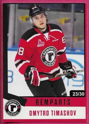 2022 Quebec Remparts 25th Anniversary DMYTRO TIMASHOV #38 Red Parallel 23/30 - Image 1 of 2