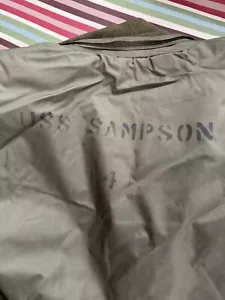 USS SAMPSON SEVERE COLD WEATHER DECK JACKET EARLY WWII NO LINING OR HOOD - Picture 1 of 8