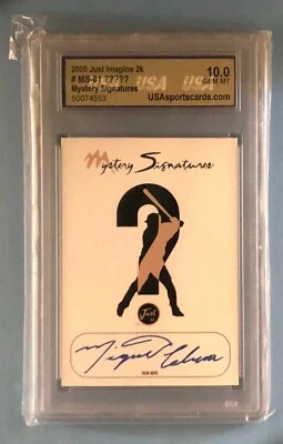 2000 JUST IMAGINE 2K MIGUEL CABRERA 神秘签名 USASPORTSCARDS.COM 10 GEM — 第 1/2 张图片