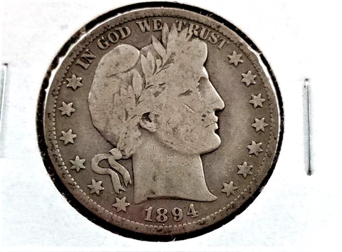 1894-S Barber Half Dollar Partial Liberty showing Cover