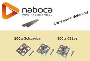 Klammern Edelstahl Clips Silber 8mm WPC  Montageclips inkl. Schrauben - Bild 1 von 2