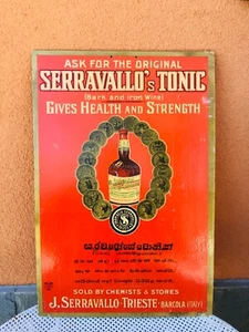 Old Table Advertising Wine China Pharmacy Serravallo Trieste - Picture 1 of 4