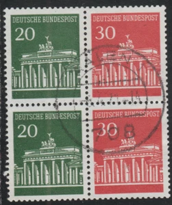 Germany 1966-68 SC# 953b. - Brandenburg Gate - Block of 4 stamps Used Lot # 172 - Picture 1 of 2
