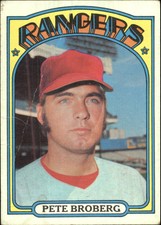 1972 Topps Texas Rangers Baseball Card #64 Pete Broberg - GOOD