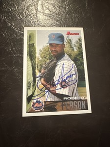 1995 BOWMAN #24  Robert Person  NEW YORK METS  SIGNED AUTOGRAPH Baseball Card