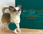 Chihuahua ornament Leonardo Beige Long Hair lifelike figurine, quality gift box