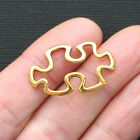 8 Puzzle Piece Charms Antique Gold Tone 2 Sided Autism Awareness - GC234