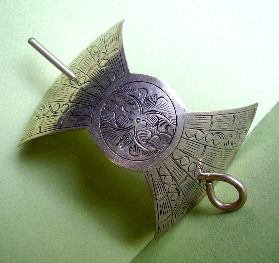 1791 / Fermaglio A Coda di Cavallo IN Metallo Argento - Immagine 1 di 1