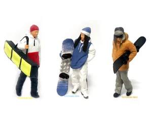 3D Druck handbemalt 1/64 Spielzeug Mini Snowboard Figur Modell Fit Auto Street Diorama - Bild 1 von 16