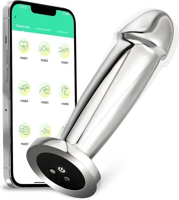 Vibrador de metal remoto con cuentas anal masaje de próstata juguete sexual para hombres mujeres Foto 1 de 4